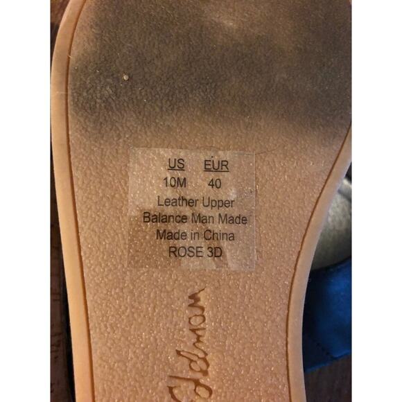 Sam Edelman Sandals Preppy Summer Black  Rose 3D  Cork  Wedges  10 - Picture 8 of 9